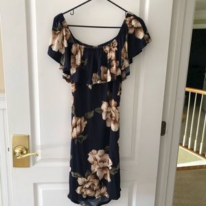 Off the shoulder floral maternity dress